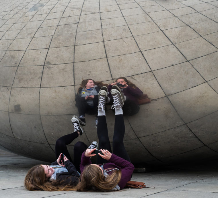 a selfie at the bean in Millennium Park