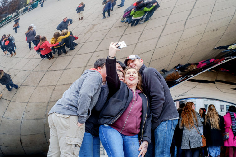 a selfie at the bean in Millennium Park